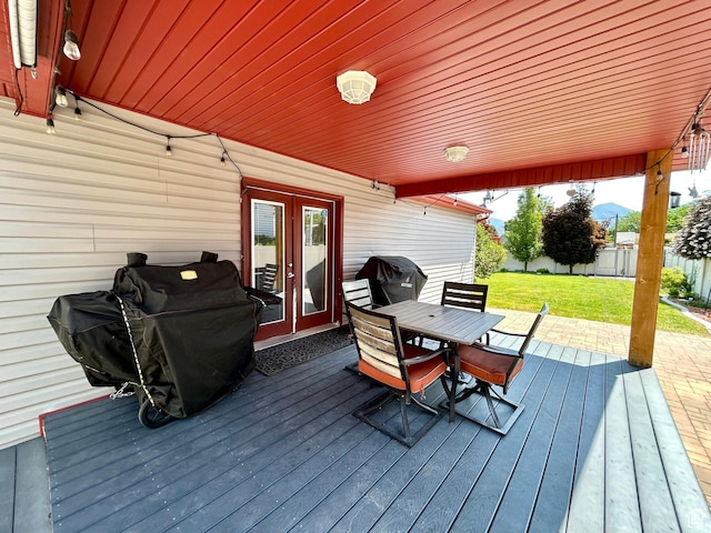 319 S 600 E, Payson, UT 84651 - deck with french doors, outdoor dining area, and area for grilling