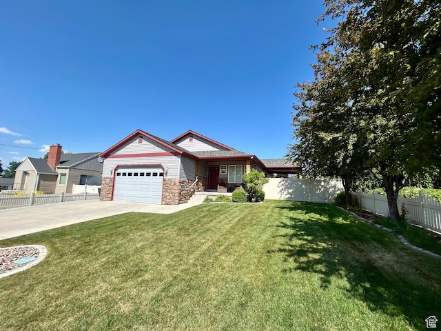 319 S 600 E, Payson, UT 84651 - ranch-style house featuring stone siding, a garage, and driveway