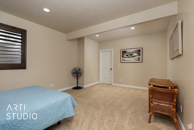 2565 N Sunset Vw Unit 14, Lehi, UT 84043 - bedroom with recessed lighting, light colored carpet, and baseboards