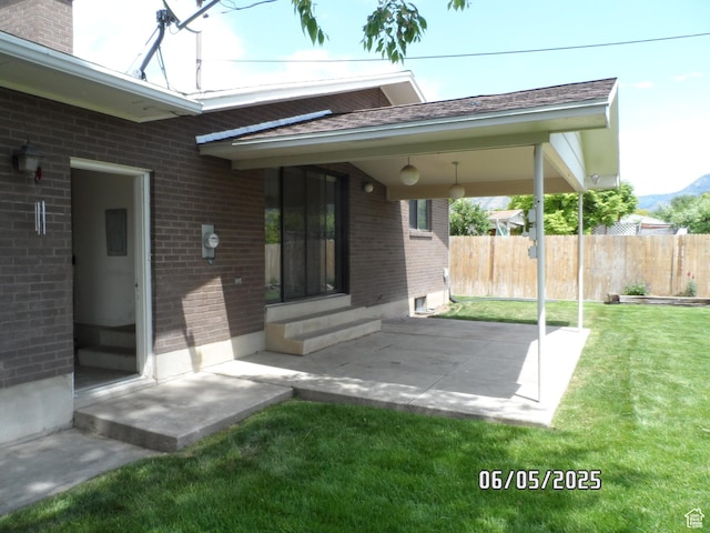 288 W 775 N, Logan, UT 84321 - view of patio / terrace with entry steps and a mountain view