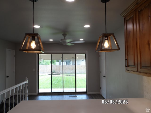 288 W 775 N, Logan, UT 84321 - detailed view of baseboards, wood finished floors, ceiling fan, and recessed lighting