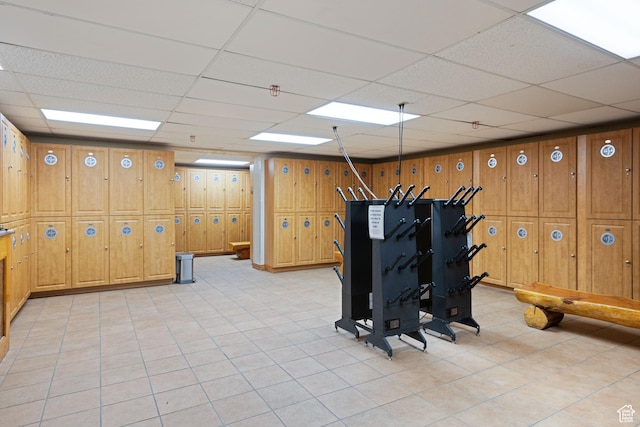 3000 Canyons Resort Dr Unit 4309, Park City, UT 84098 - workout area featuring a drop ceiling and wooden walls