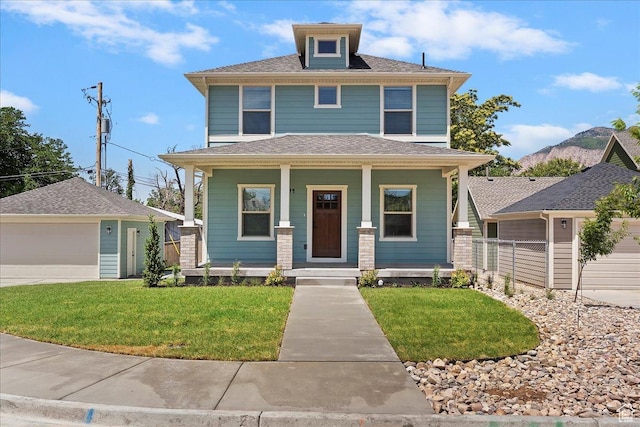 874 Cahoon St, Ogden, UT 84401 - american foursquare style home with covered porch and a detached garage