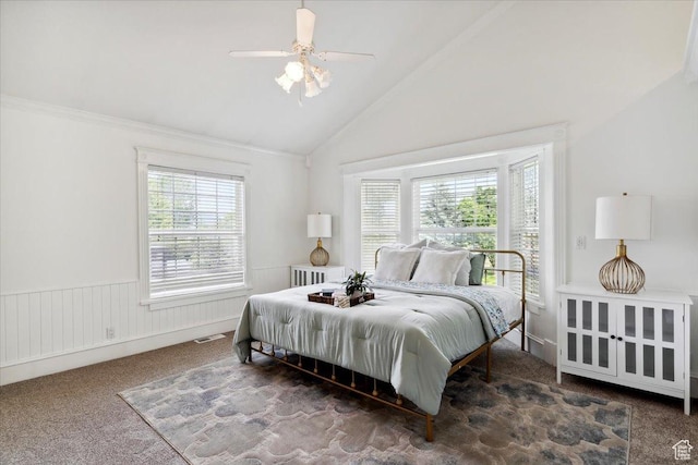 595 E 100 S, Morgan, UT 84050 - carpeted bedroom with vaulted ceiling and ceiling fan