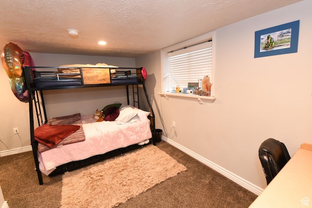 145 E 100 S, Farmington, UT 84025 - bedroom with carpet floors, a textured ceiling, baseboards, and recessed lighting