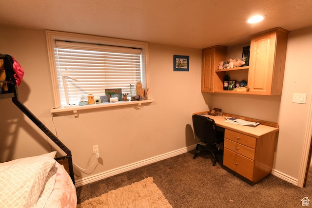145 E 100 S, Farmington, UT 84025 - home office with baseboards, built in study area, carpet, and recessed lighting