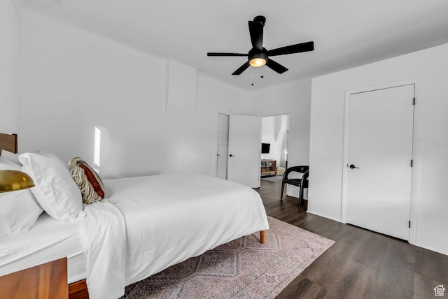 158 N 900 W, Provo, UT 84601 - bedroom featuring dark wood-style flooring and ceiling fan