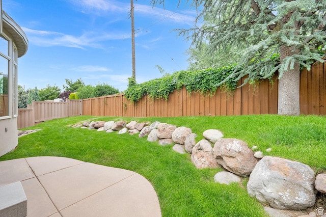 7195 S Villandrie Ln E, Cottonwood Heights, UT 84121 - view of yard with a patio