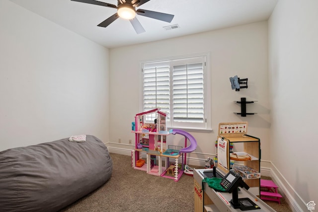 2908 W Bison Ridge Rd, South Jordan, UT 84095 - rec room featuring a ceiling fan, carpet, and baseboards