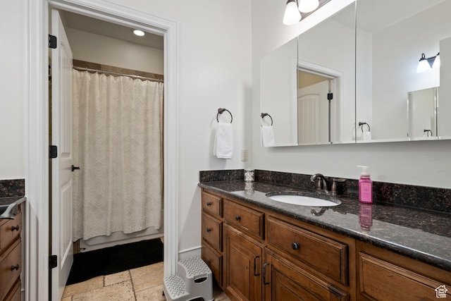 2908 W Bison Ridge Rd, South Jordan, UT 84095 - bathroom featuring vanity and stone finish floors