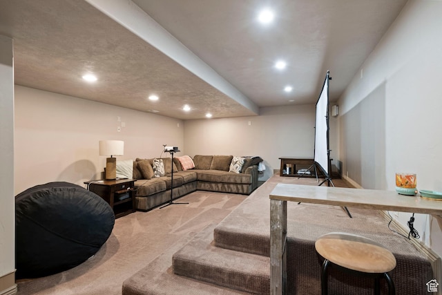 2908 W Bison Ridge Rd, South Jordan, UT 84095 - living area featuring carpet and recessed lighting