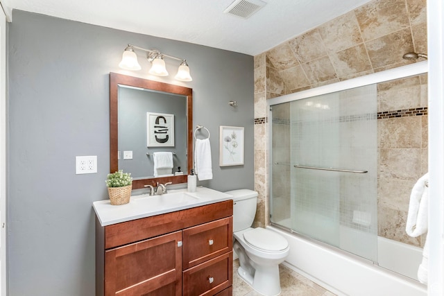 1860 S 800 E, Salt Lake City, UT 84105 - bathroom with toilet, vanity, enclosed tub / shower combo, and tile patterned flooring