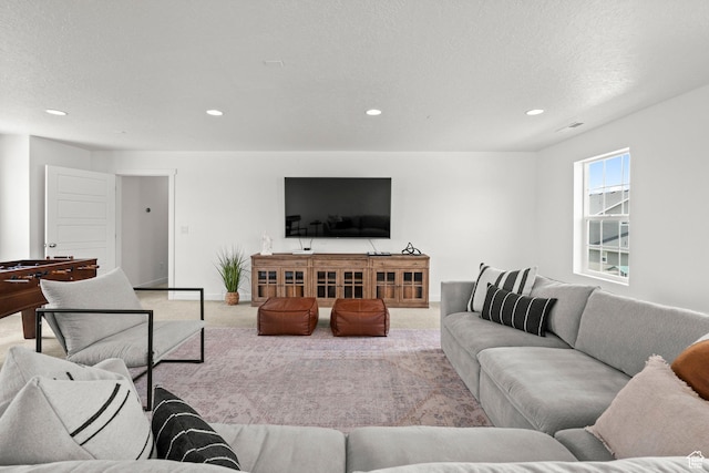 1314 W 1550 N, Lehi, UT 84043 - living area featuring light carpet, recessed lighting, and baseboards