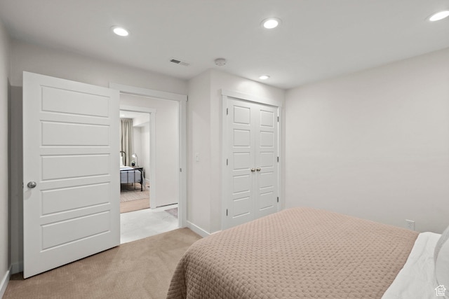 1314 W 1550 N, Lehi, UT 84043 - bedroom with recessed lighting, light carpet, a closet, and baseboards