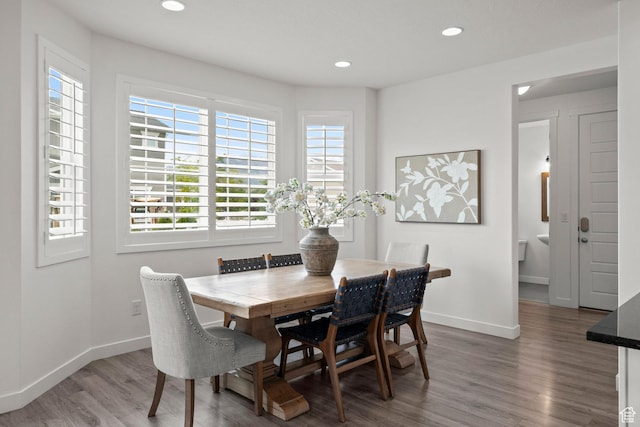 1314 W 1550 N, Lehi, UT 84043 - dining area with wood finished floors, baseboards, and recessed lighting