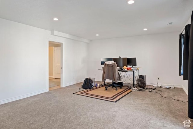 3972 S Lake Vista Dr, Saratoga Springs, UT 84045 - workout room with carpet flooring, recessed lighting, and baseboards