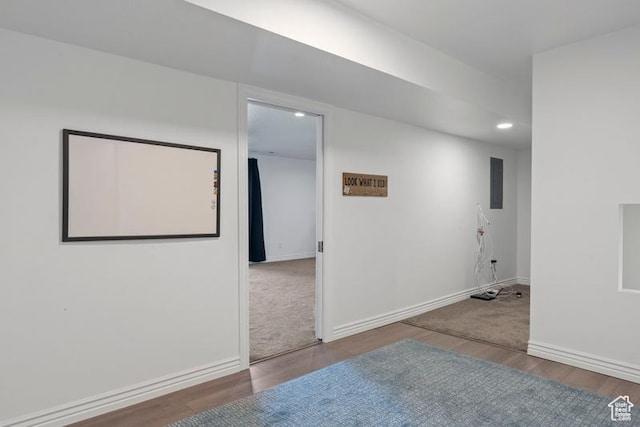 3972 S Lake Vista Dr, Saratoga Springs, UT 84045 - unfurnished room featuring wood finished floors, baseboards, and recessed lighting