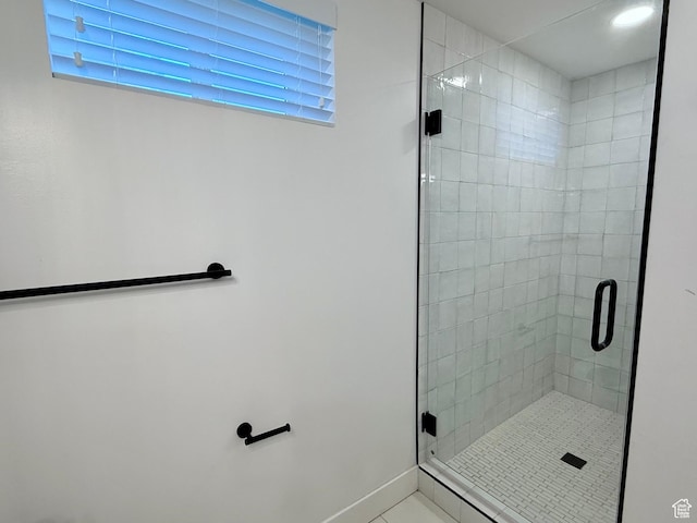 573 E 1600 S, Bountiful, UT 84010 - bathroom with a shower stall and tile patterned floors