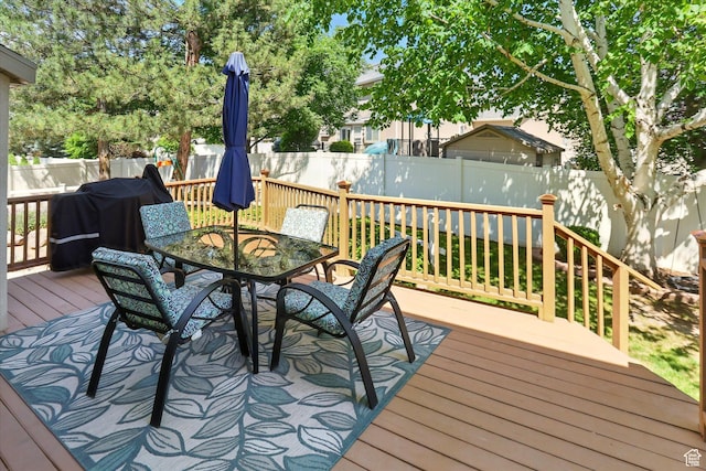 1926 N 1420 W, Provo, UT 84604 - wooden deck with a fenced backyard and outdoor dining space
