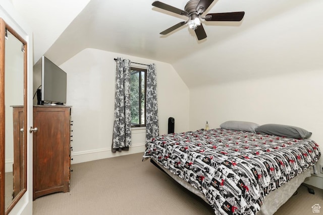77 N 1st W, Preston, ID 83263 - carpeted bedroom with lofted ceiling and ceiling fan