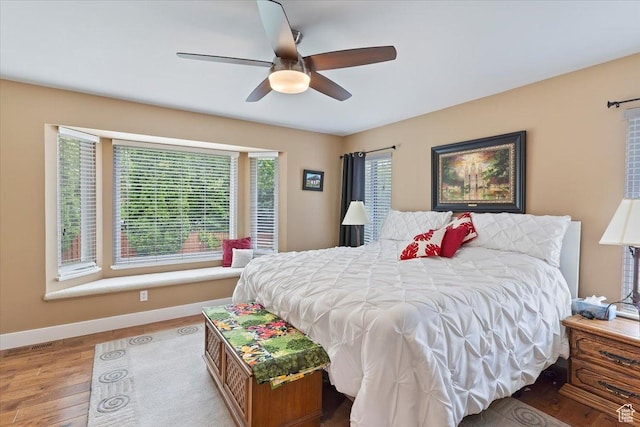 3272 N 175 W, North Ogden, UT 84414 - bedroom featuring wood finished floors, baseboards, and a ceiling fan