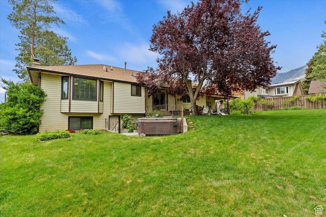 3272 N 175 W, North Ogden, UT 84414 - back of property featuring a hot tub and a chimney