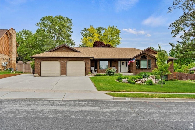 3272 N 175 W, North Ogden, UT 84414 - ranch-style house featuring an attached garage, driveway, a shingled roof, and brick siding