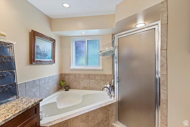 3272 N 175 W, North Ogden, UT 84414 - bathroom with a garden tub, a stall shower, and vanity