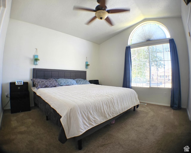 506 E 670 N, Tooele, UT 84074 - bedroom with lofted ceiling, carpet floors, ceiling fan, and baseboards