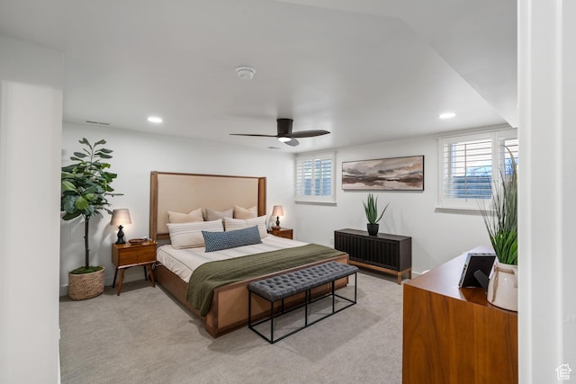 2201 E Gregson Ave, Salt Lake City, UT 84109 - bedroom with multiple windows, recessed lighting, and a ceiling fan