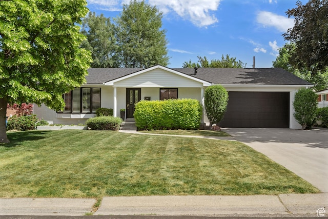 2201 E Gregson Ave, Salt Lake City, UT 84109 - single story home with a garage, a front lawn, concrete driveway, a shingled roof, and a porch