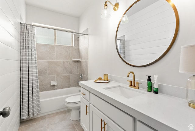 88 N Parkside Loop W, Elk Ridge, UT 84651 - bathroom with vanity, shower / tub combo, toilet, and tile patterned floors