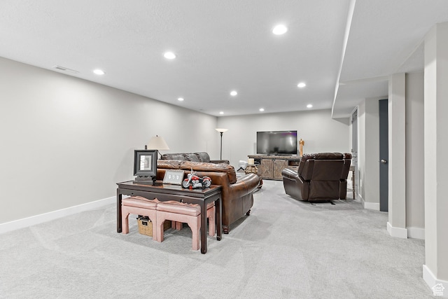 88 N Parkside Loop W, Elk Ridge, UT 84651 - living area featuring light colored carpet, recessed lighting, and baseboards