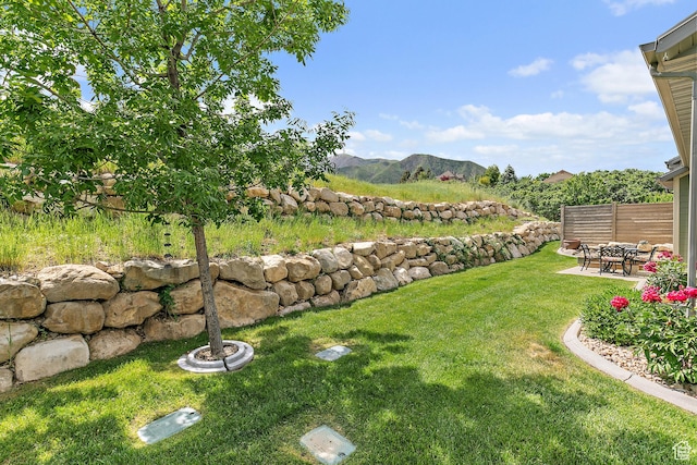 88 N Parkside Loop W, Elk Ridge, UT 84651 - view of yard with a mountain view and a patio area