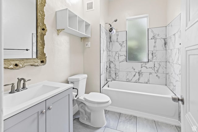 299 N 100 E, Salina, UT 84654 - full bath with vanity, toilet, shower / tub combination, and marble finish floors