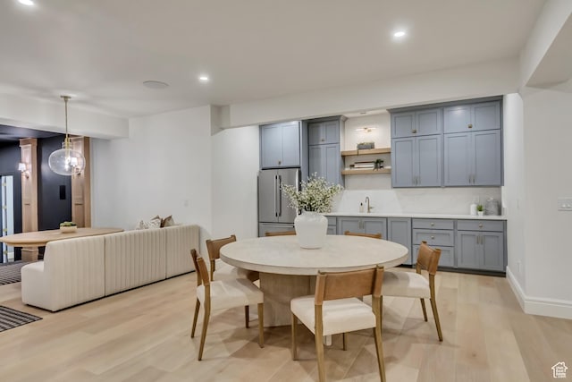 423 S 150 E, Mapleton, UT 84664 - dining space featuring light wood-style flooring and recessed lighting