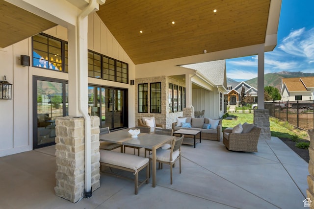 423 S 150 E, Mapleton, UT 84664 - view of patio / terrace featuring a mountain view and an outdoor hangout area