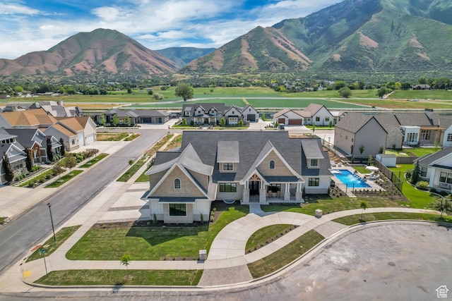 423 S 150 E, Mapleton, UT 84664 - aerial view of residential area featuring a pool area and mountains
