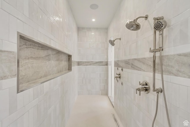 423 S 150 E, Mapleton, UT 84664 - bathroom featuring tiled shower and tile walls
