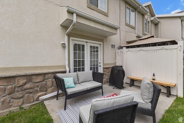 3709 S Angelico Ct Unit D, West Valley City, UT 84119 - view of patio featuring outdoor lounge area, area for grilling, and a gazebo