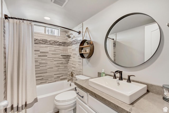 5617 W High Spirit Ct, Herriman, UT 84096 - bathroom featuring shower / bath combo and vanity
