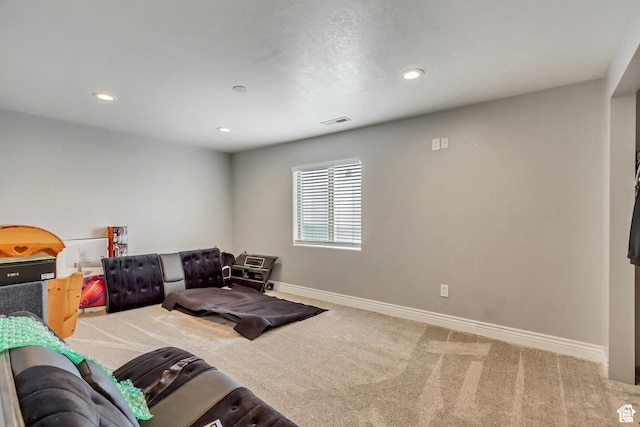 5617 W High Spirit Ct, Herriman, UT 84096 - carpeted living area with recessed lighting