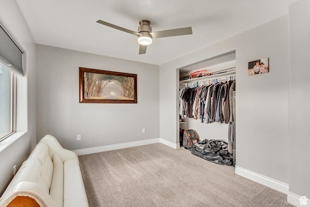 5617 W High Spirit Ct, Herriman, UT 84096 - living area featuring ceiling fan and carpet flooring