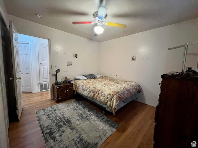 766 Huntridge Dr, Moab, UT 84532 - bedroom featuring wood finished floors and a ceiling fan