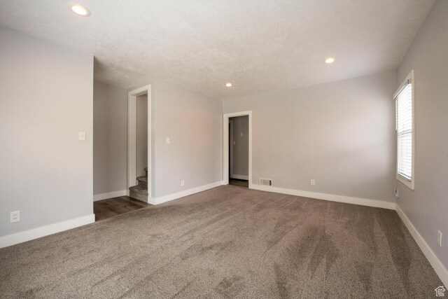 1779 E Ramona Ave S, Salt Lake City, UT 84108 - empty room featuring carpet flooring, stairs, recessed lighting, and baseboards