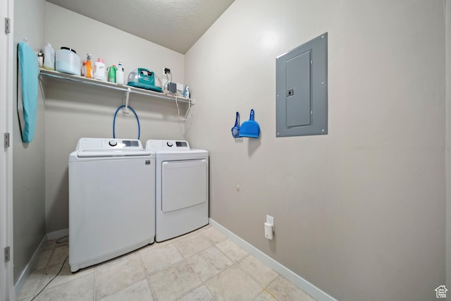 107 E Jordan Blvd Unit 506, Saratoga Springs, UT 84045 - laundry room featuring electric panel, independent washer and dryer, and baseboards