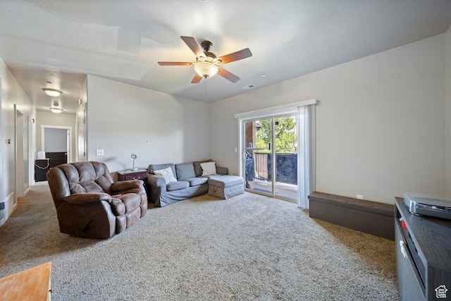 107 E Jordan Blvd Unit 506, Saratoga Springs, UT 84045 - living room featuring carpet floors and a ceiling fan