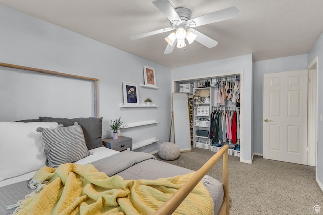 2268 E 10140 S, Sandy, UT 84092 - carpeted bedroom with a closet, ceiling fan, and baseboards