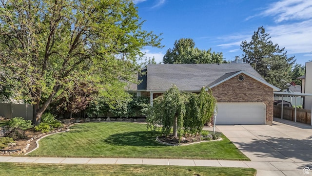 2268 E 10140 S, Sandy, UT 84092 - view of property hidden behind natural elements featuring brick siding, concrete driveway, and a garage