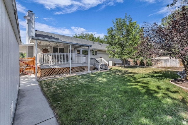 2268 E 10140 S, Sandy, UT 84092 - view of yard featuring a wooden deck and cooling unit